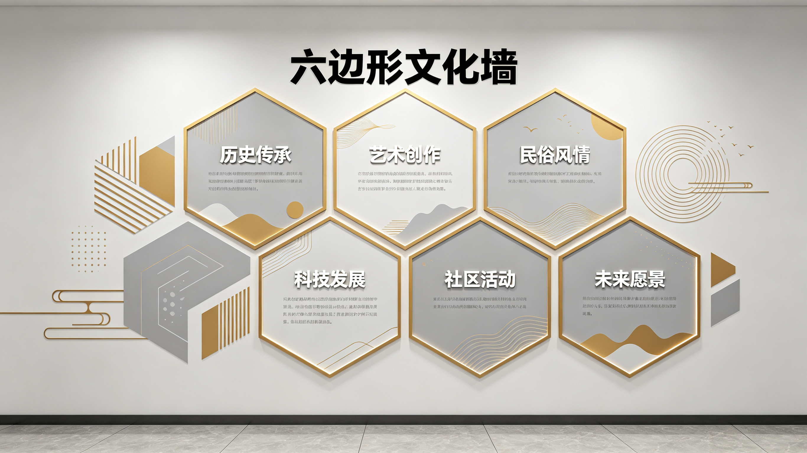 盐边企业文化墙 | 六边形信息美学